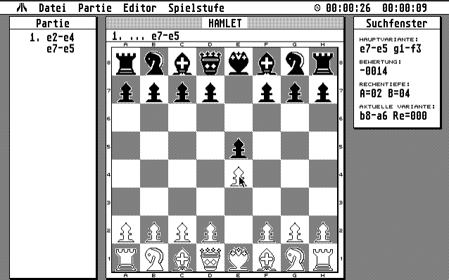 Screenshot Hamlet Schachprogramm